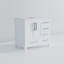Meuble-lavabo blanc 36 po X P 22 po D, décalé à gauche et plateau en quartz blanc-117978791