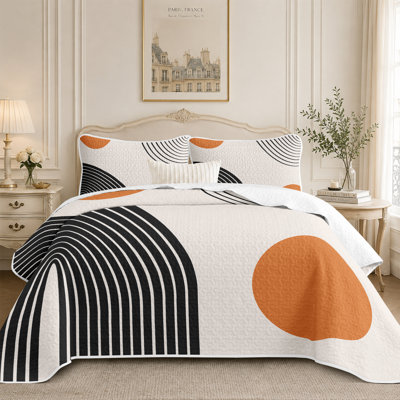 Ensemble de courtepointe pour lit double / grand / très grand 3 pièces, couvre-lit de literie Home Decor, housse de couette toutes saisons, ensembles de literie à couverture matelassée rustique avec taies décoratives, édredon mince de style moderne, ensemble de courtepointe pour lit simple 2 pièces