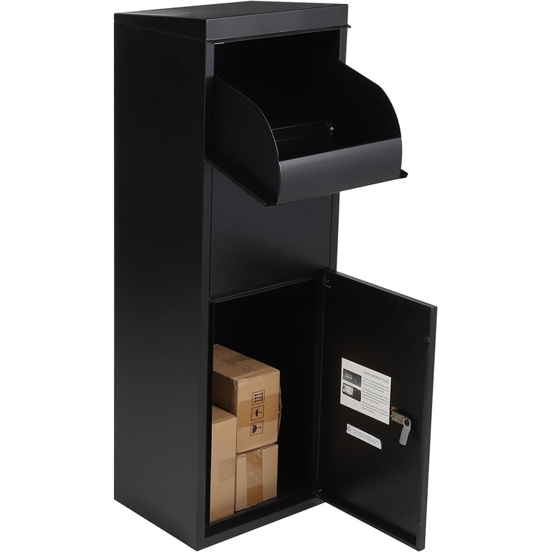 Large Mailbox For Outside, Combination Lock, Waterproof, Removable Anti-Theft Baffle, 3.84 Cu Ft Parcel Drop Box For Porch, Floor-Standing