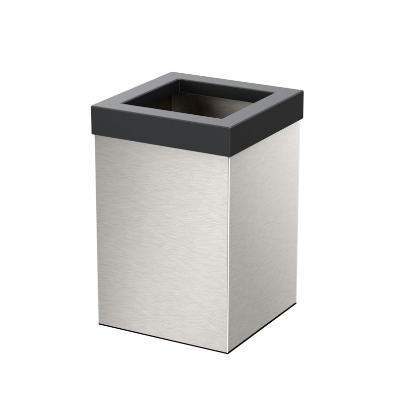 Corbeille pour déchets 3 gallons Elevate Steel, Nickel satiné / noir mat