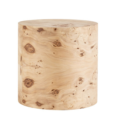 Round Charcoal Finish Veneer Side Table