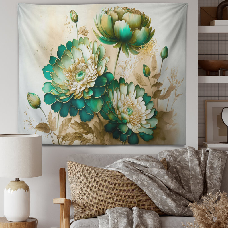- Tapisserie murale florale et botanique, H 32 po x l 39 po