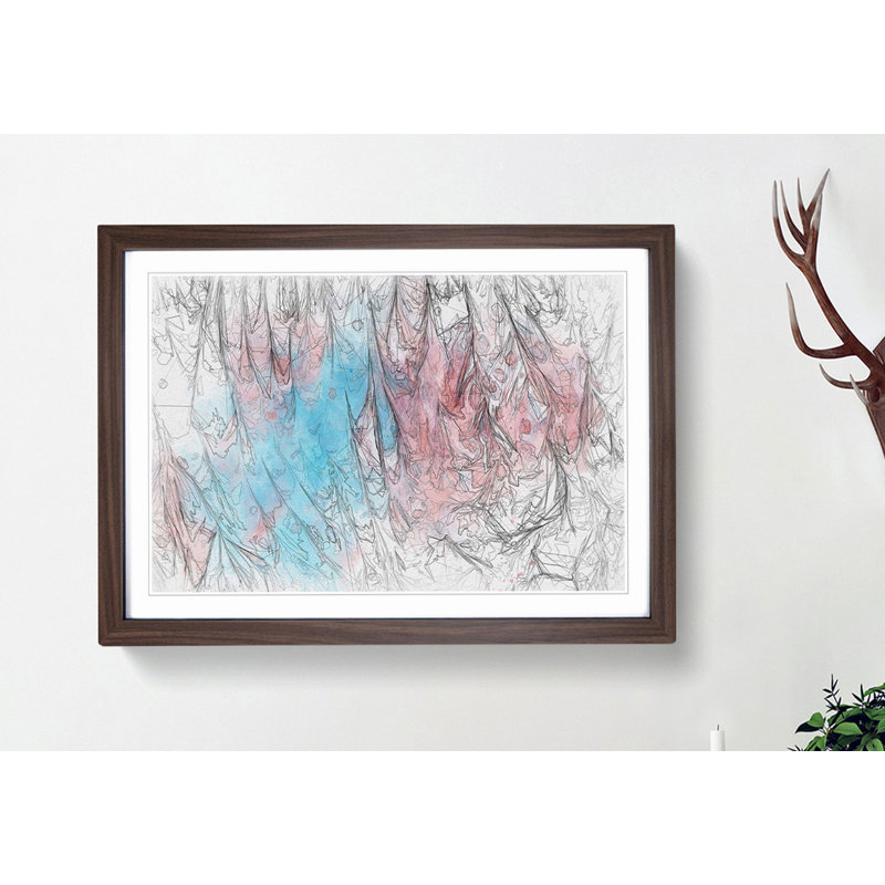 Romance in Abstract - Picture Frame Painting Print, Walnut, 40cm H x 60cm W x 2cm D