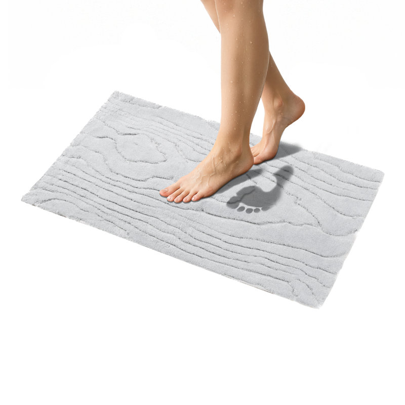  Non-Slip Bath Rug Bath Mat, Light Gray