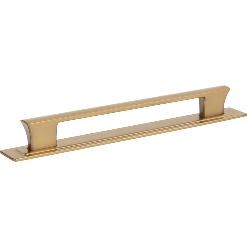 Warm Brass Modern Bar Pull with Mounting Hardware, 7 9/16"
