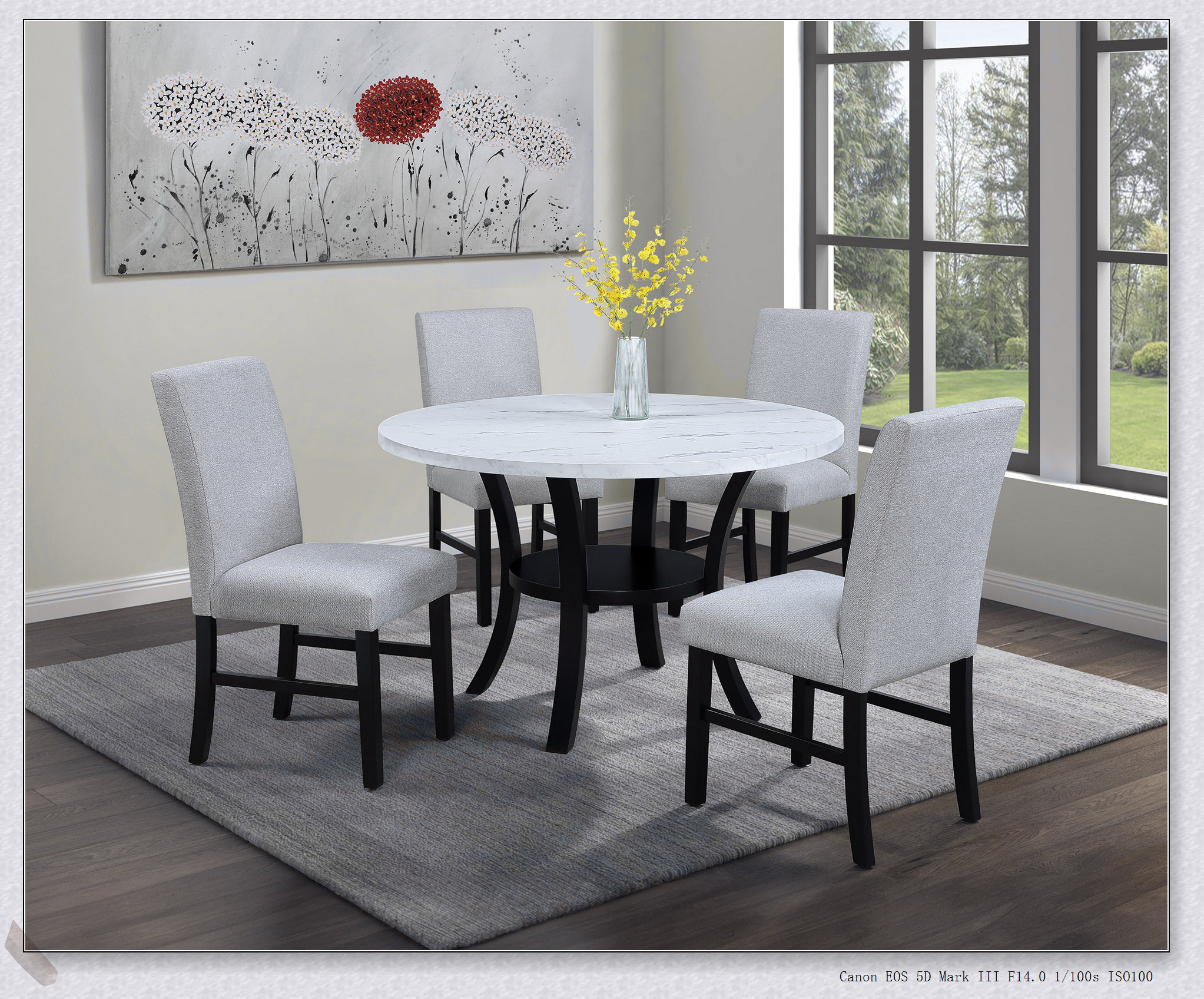 Latitude Run® Contemporary 5pc Dining Set with Chairs for Elegant ...