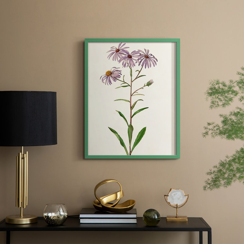 Mauve Garden Flowers III, reproduction encadrée - bois massif, H 11 po x l 9 po, Vert