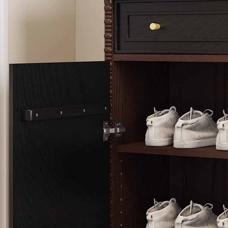 Armoire à chaussures de luxe américaine légère, Brun / Noir