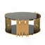Table basse circulaire en acier inoxydable de style moderne et minimaliste