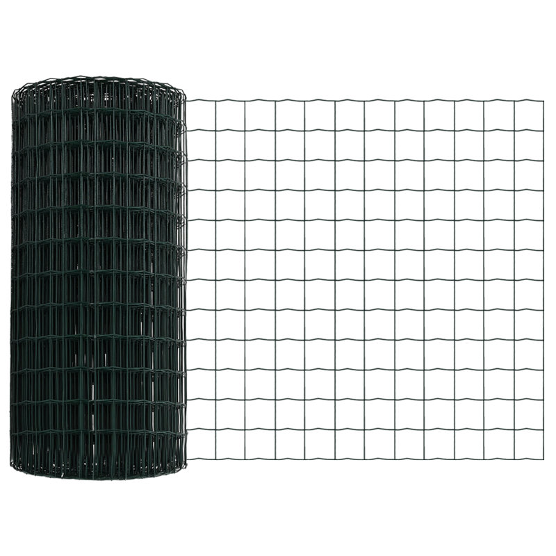 Galvanised Steel Border Fencing, 60 x 1000 x 0.2 cm, Green