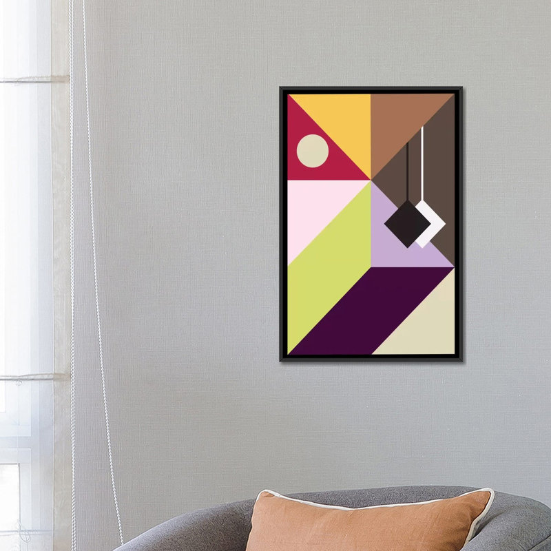 Albree Modern Pendule, impression sur toile, Toile avec cadre noir, H 26 po x l 18 po x P 1,5 po, Non mat