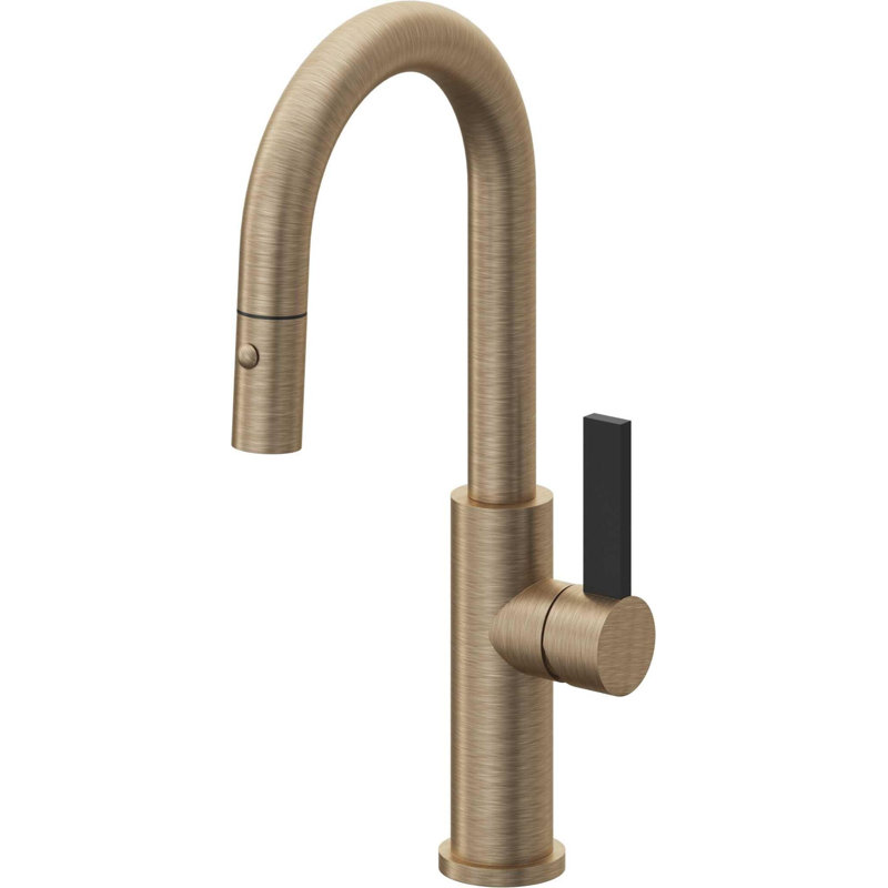 Corsano Pull Down Kitchen Faucet with BFB Series Handle, Antique Brass Flat