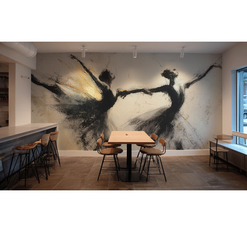 Papier peint abstrait blanc sur fond blanc, Textured Non-Pasted, 100"x96"