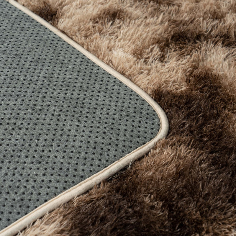 Shag Area Rugs for Living Room, 8x10 ft Soft Fluffy Rugs for Bedroom, Nursery, Kids Room Home Decor, Tie-Dyed Brown