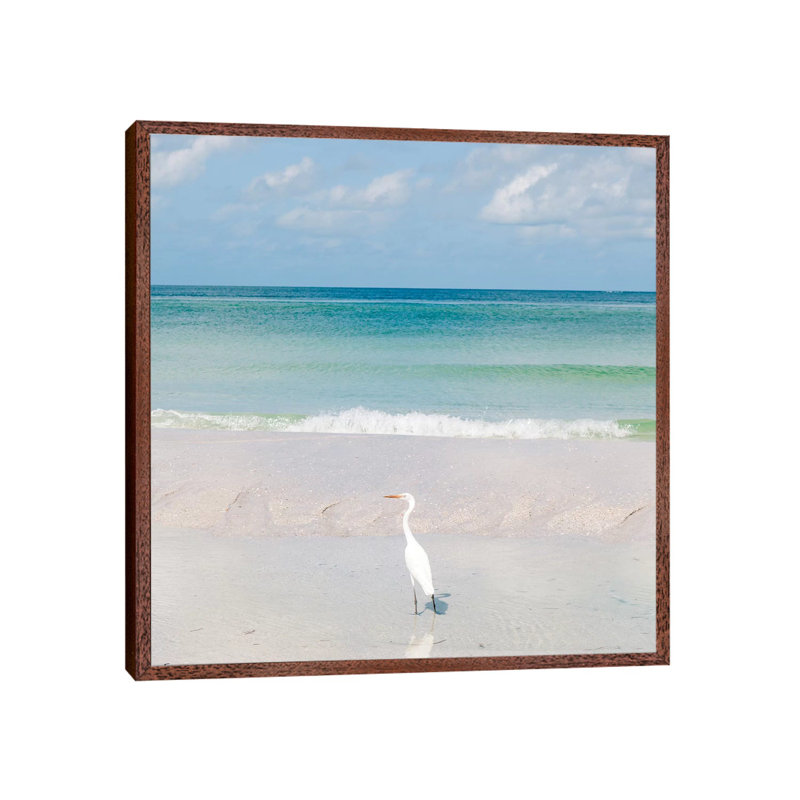 Florida Ocean View VIII 1 Piece Wall Art on Canvas, 45.72cm H x 45.72cm W x 3.81cm D, Classic Brown Wood Framed