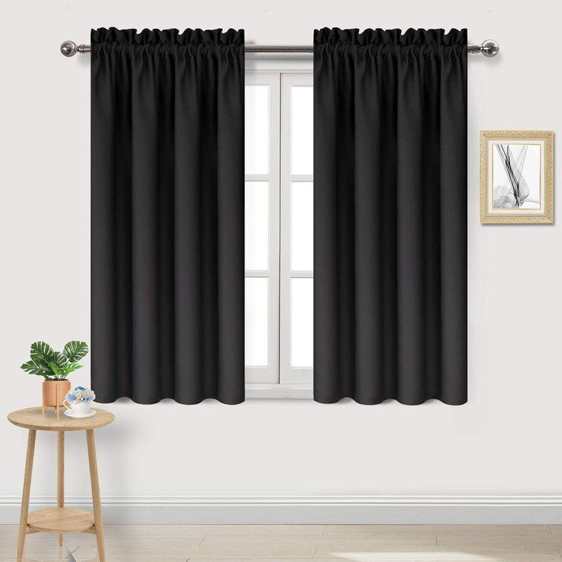 2 Panels Blackout Curtains – Thermal Insulated, Energy Saving & Noise Reducing Bedroom and Living Room Curtains, Set of 2 Rod Pocket Curtain Panels