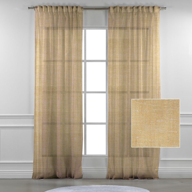 Sheer Curtain, 140cm Width x 225cm Drop, Golden Rise