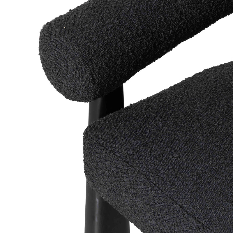 Upholstered Armchair, Black, Black
