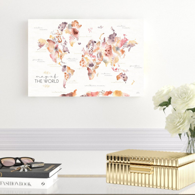«Desert Blooms Map» par Laura Marshall, impression sur toile tendue, H 12 po x l 18 po