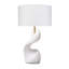 Lampe de table d'appoint Koz, abat-jour en lin, sculpture incurvée blanche 32 po