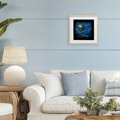 Impressionist Manta Rays Framed Print Under Glass, design by Tobe Fonseca