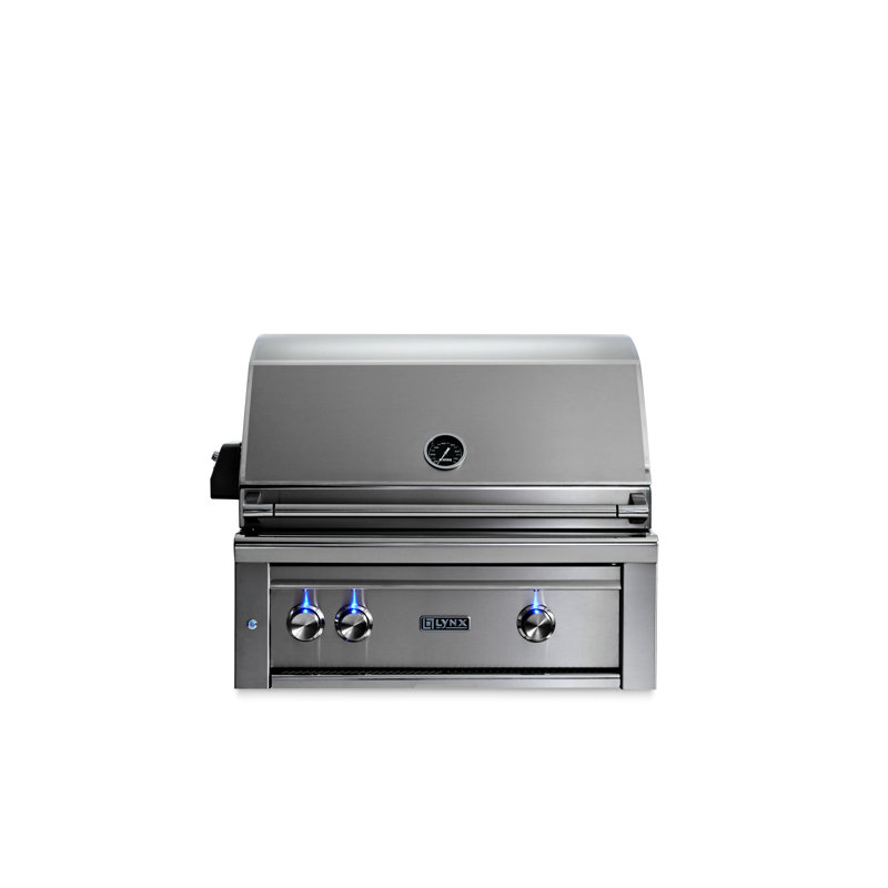 2-Burner Built-In Convertible Gas Grill with Rotisserie, Liquid Propane