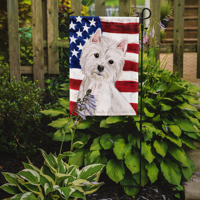 2 côtés en polyester de 2 côtés american drapeau de jardin, Westie 1