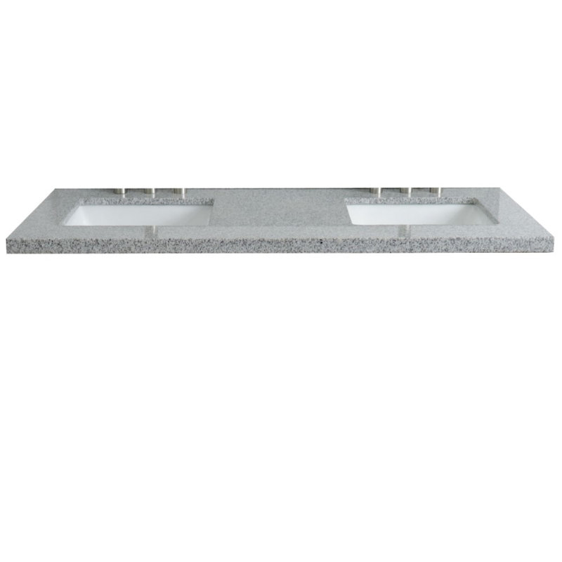 Plateau de meuble-lavabo double 61 "avec lavabo, Granite