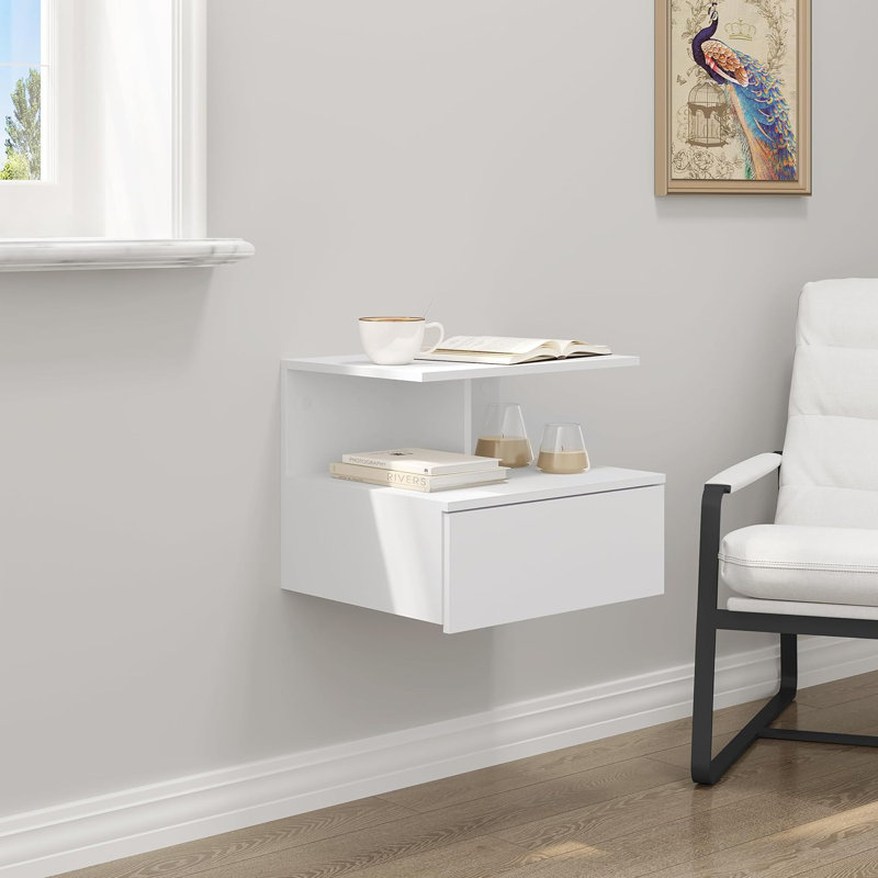 Minwoo 40cm W Bedside Table, White