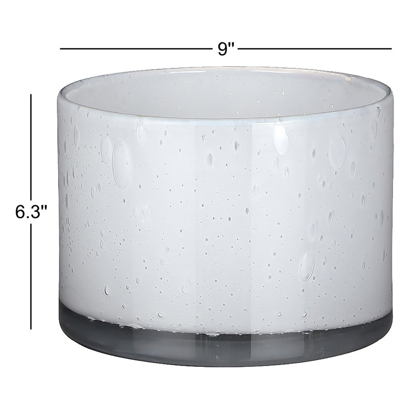 Bol en verre recyclé blanc de 8,65 po de diamètre Kahlia