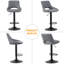 Swivel Upholstered Adjustable Height Counter Stool with Metal Frame-451780290