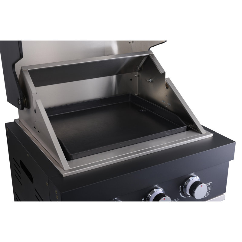 Comptoirs en pierre frittée noire Forno All'Aperto, barbecue de 99 600 BTU, évier, module de bar, four Plancha et pizza