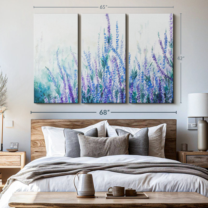 «Lavender Floral Garden» sur toile, H 42 po x l 65 po