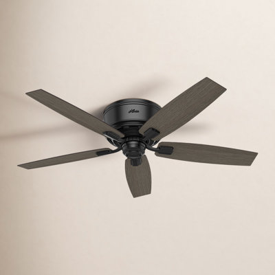 52" Bennett 5 - Blade Flush Mount Ceiling Fan with Lights and Remote