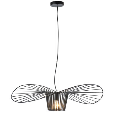 Luminaire suspendu noir en forme de chapeau 1 lumière Euharlee