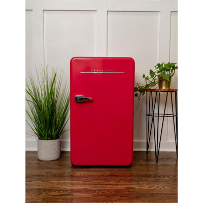 3.2 cu. ft. Retro Mini Refrigerator in Red without Freezer