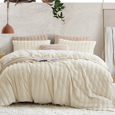 Housse de couette moelleuse en fausse fourrure pour grand lit