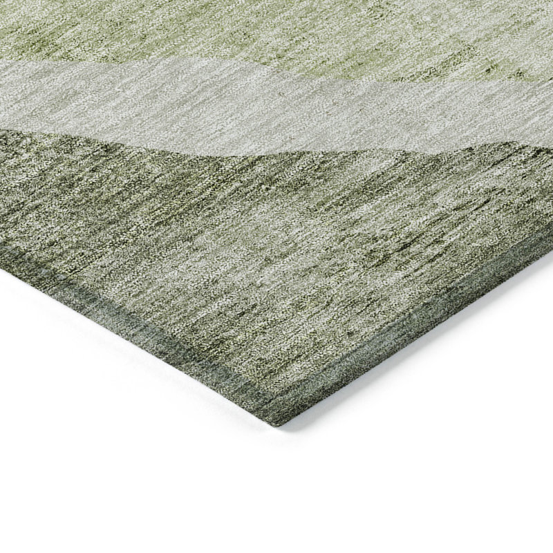 Chrisa Washable Abstract Indoor / Outdoor Rug, Round 8'