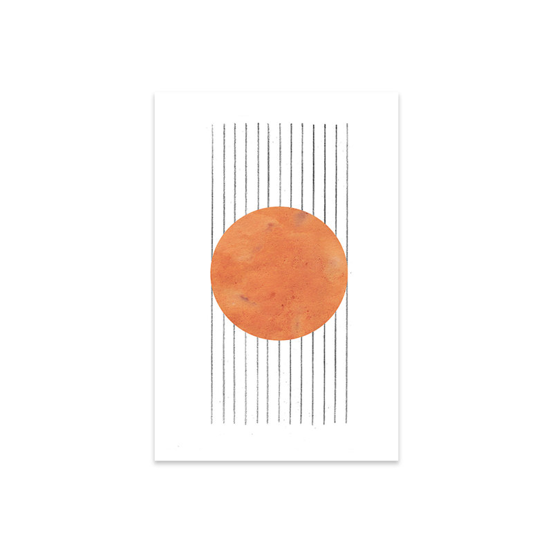 Orange brûlé abstrait - impression sans cadre, H 24 po x l 16 po x P 0,25 po