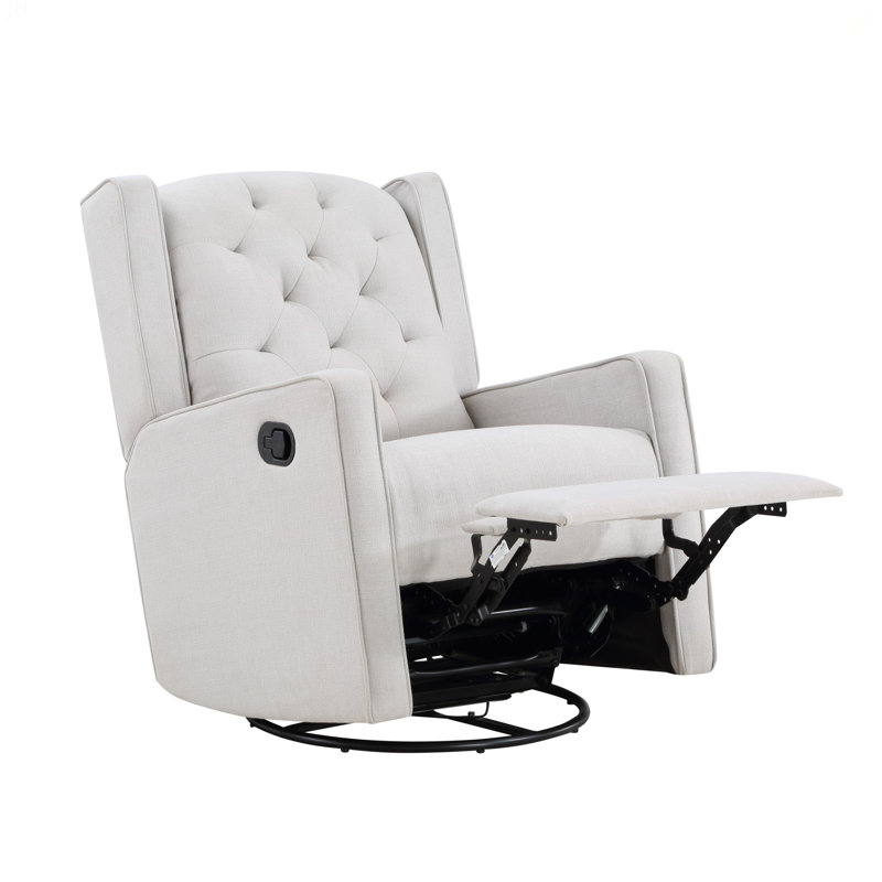 Fauteuil inclinable et pivotant Milah en tissu gris clair