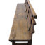 Vintage 111" Elm Wood Bench with Tiered Backrest