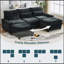 Canapé modulaire en forme de L de 99 pouces avec repose-pieds mobile, revêtement en chenille moelleux pour le confort et le style d'un salon moderne-224499856