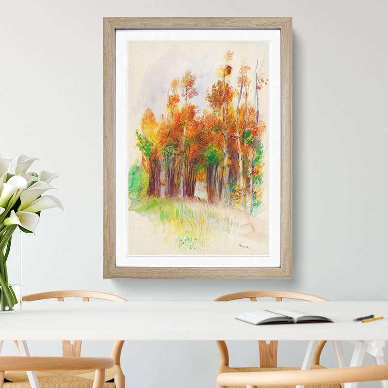 Grove of Trees by Pierre-Auguste Renoir - Picture Frame Painting, Oak Framed, 48cm H x 36cm W x 2cm D