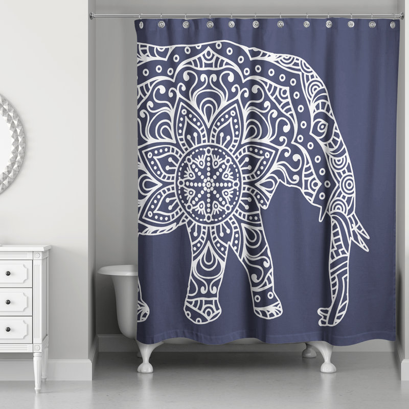 Rideau de douche simple, Bleu marine