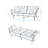 Twin 76.7'' Velvet Convertible Sofa-291169421-334419439