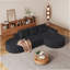 Canapé moderne incurvé moderne, ensemble de canapé modulaire rembourré sans os en chenille, ensemble modulaire de salon modulaire en L de 108,5 po avec 3 coussins, canapé-lit combiné gratuit pour le salon, la chambre à coucher-733446809-733446756