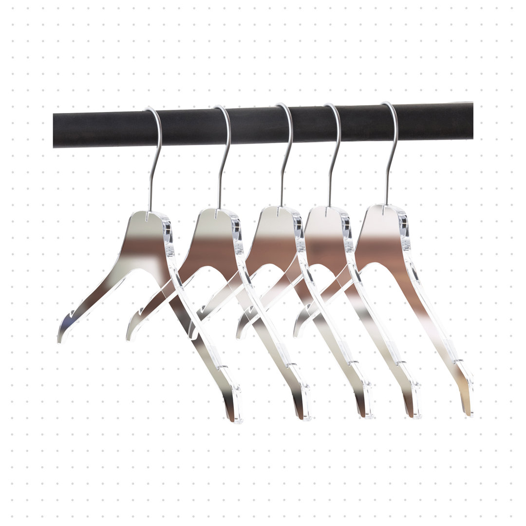 Bloomdale Acrylic Hanger for Dress/Shirt/Sweater (Set of 5) Rebrilliant 