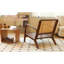 Chaise d'appoint moderne avec pieds en bois massif, tissu blanc confortable pour la détente à la maison