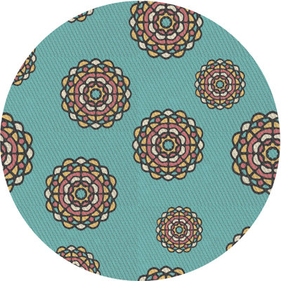 Tapis de mer vert/orange à motifs