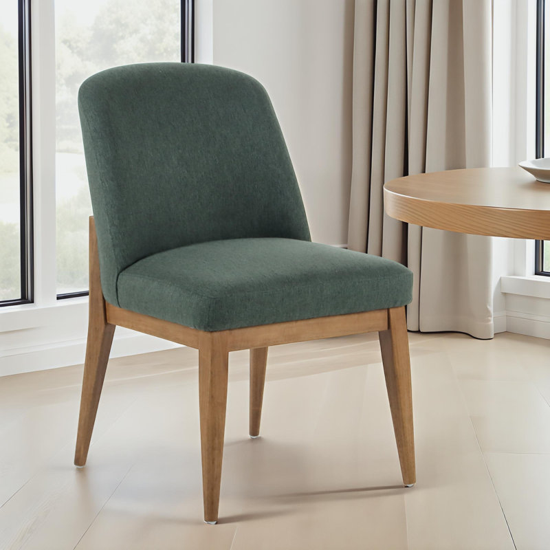 Ensemble de 2 chaises de salle à manger rembourrées en bois d'hévéa Contemporary